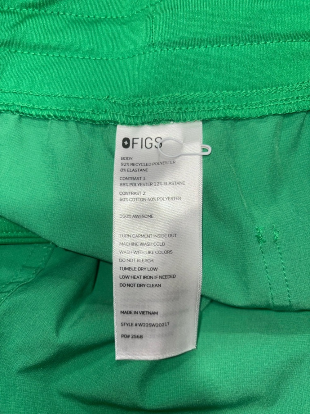 FIGS Women’s Safety Green Jogger Scrub Pants - Picture 4 of 6